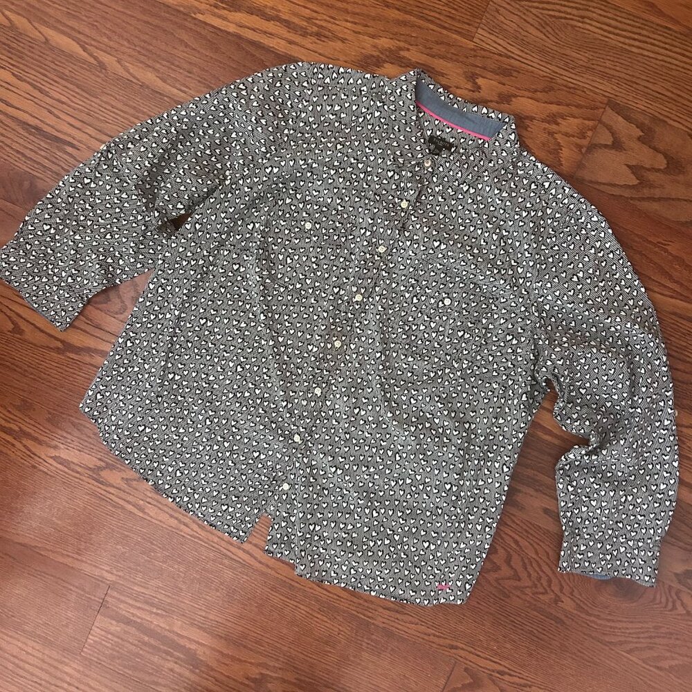 Talbots Perfect Shirt All Over Heart Print Long Sleeve Button Up Plus Size 22W - Picture 9 of 14